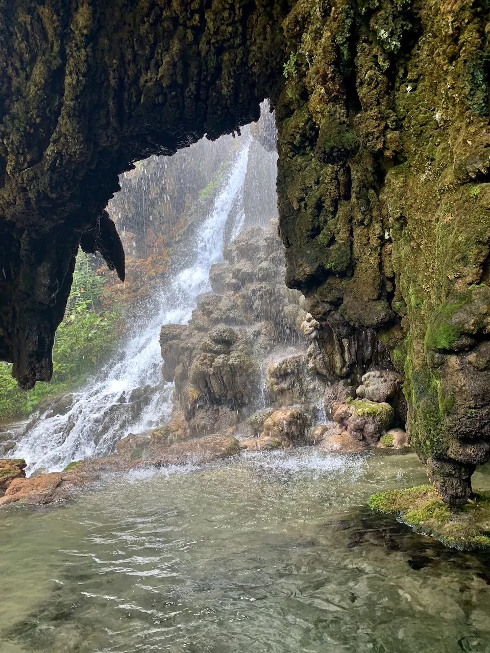 Indonesia Cave Waterfall