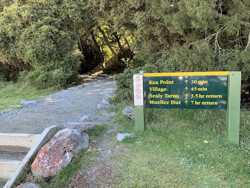 Kea Point Track Sign