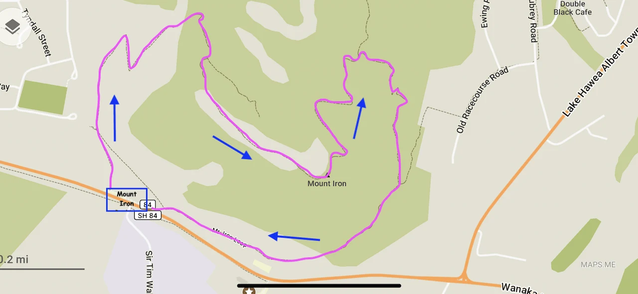 Mt Iron Wanaka Map
