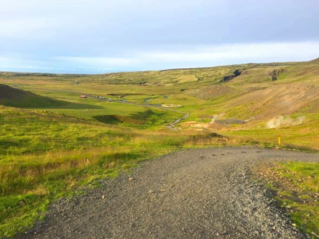 Reykjadalur Hot Springs Hike View