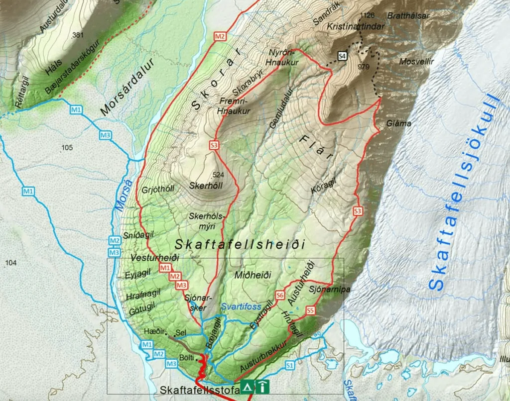 Skaftafell Hiking Map