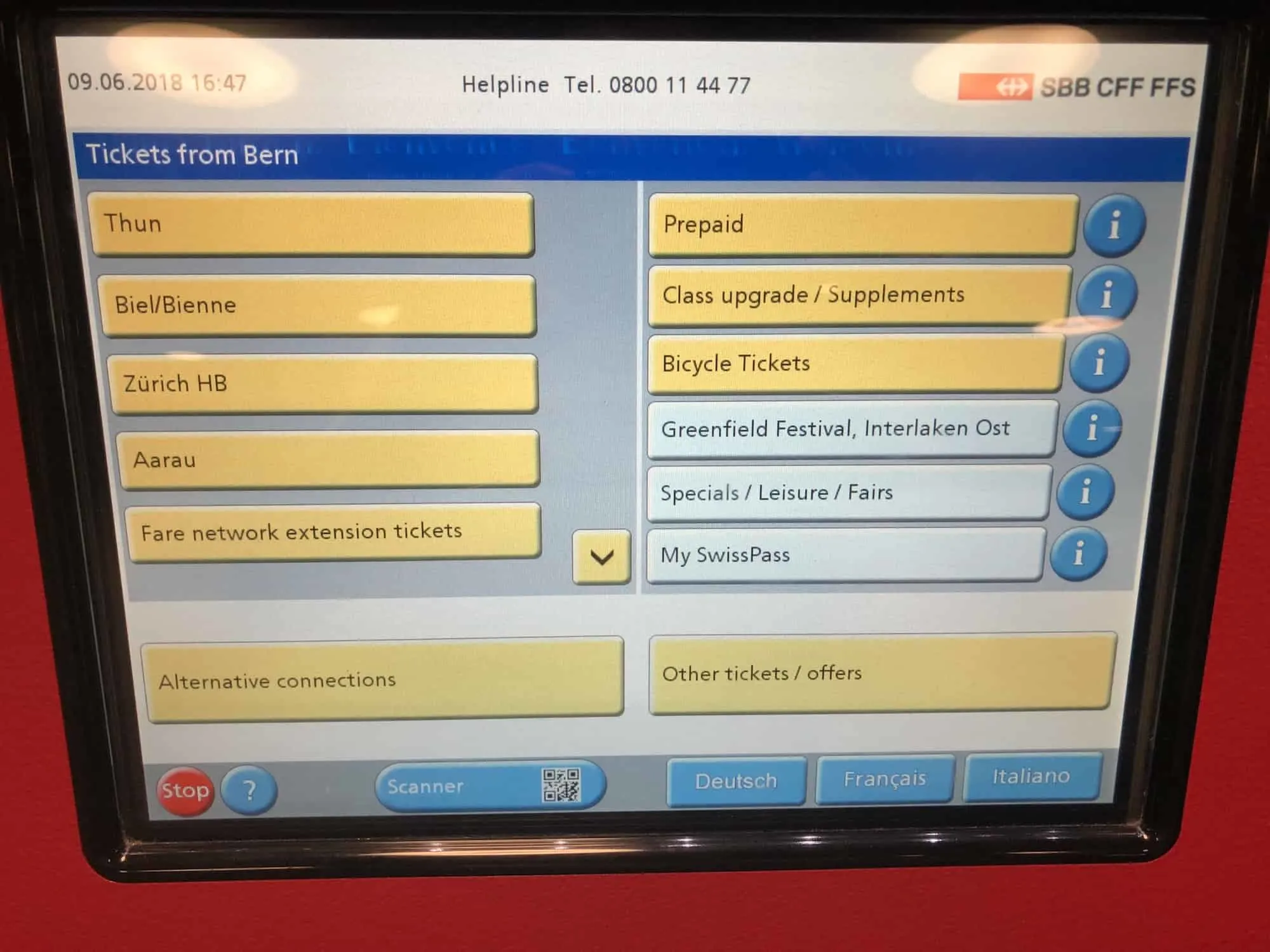 Swiss Train Ticket Machine 1