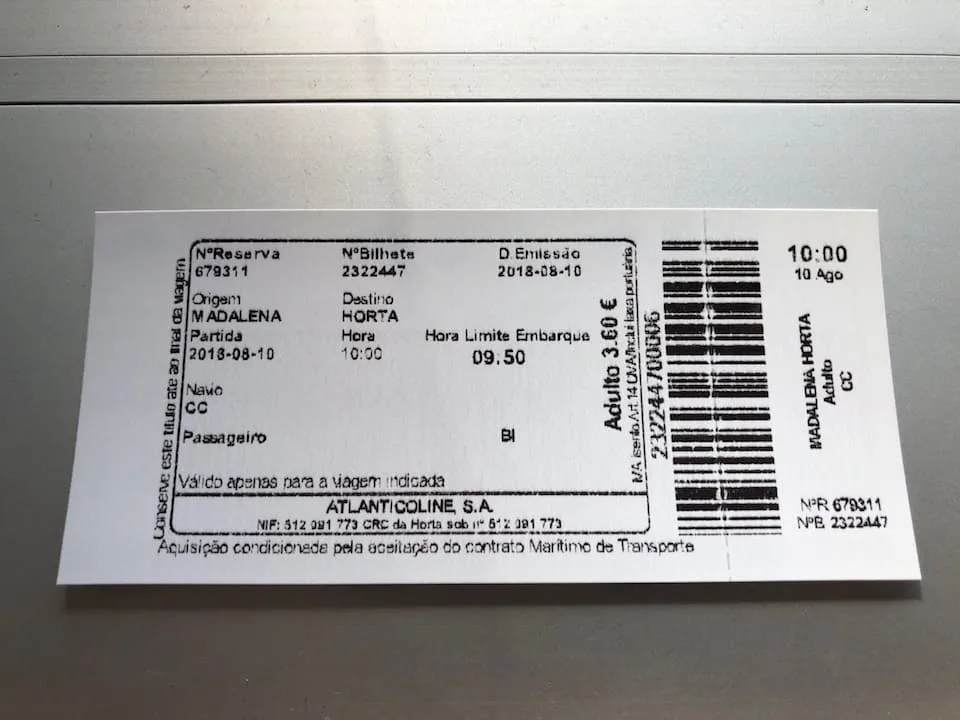 Atlanticoline Ticket Azores Ferry