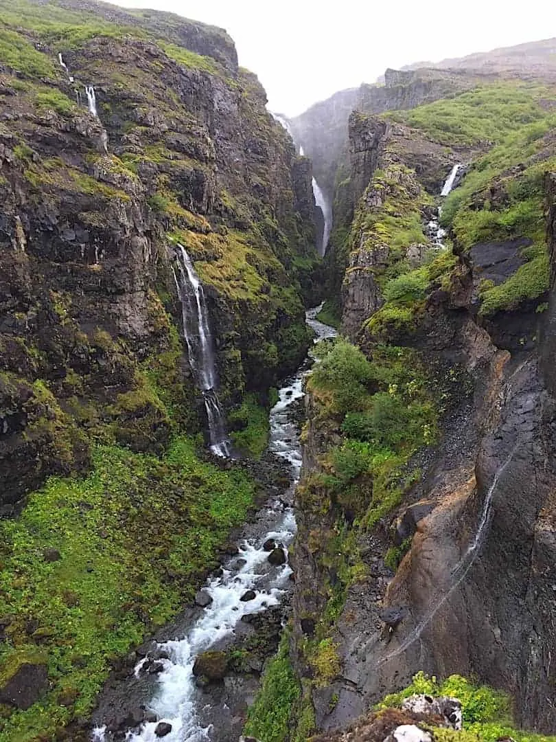 Glymur Canyon Waterfalls