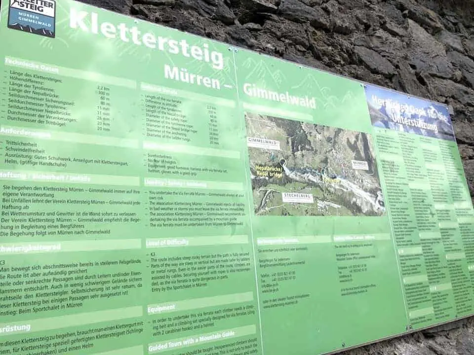 Klettersteig Murren Gimmelwald Map