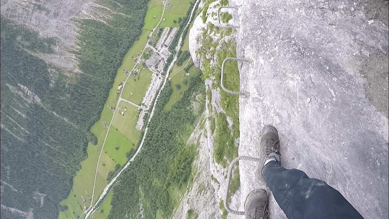 Via Ferrata Murren Gimmelwald Valley Exposure