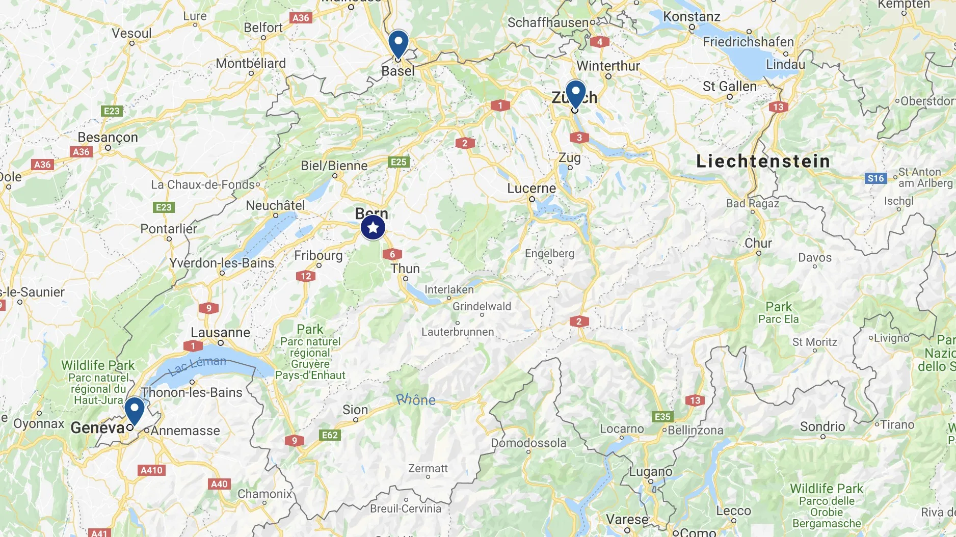 Bern Switzerland Map