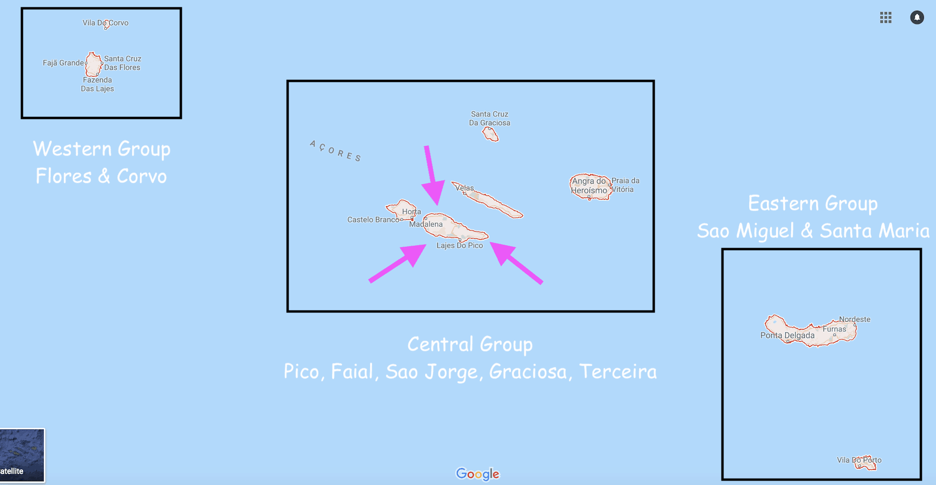 Azores Map Pico