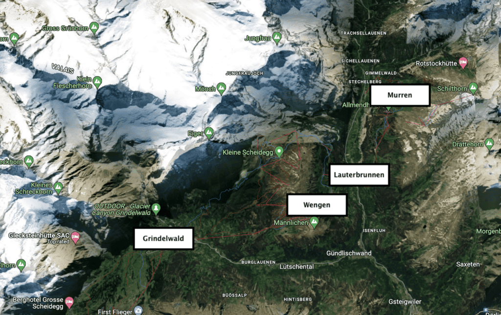 Jungfrau Region Map Layout
