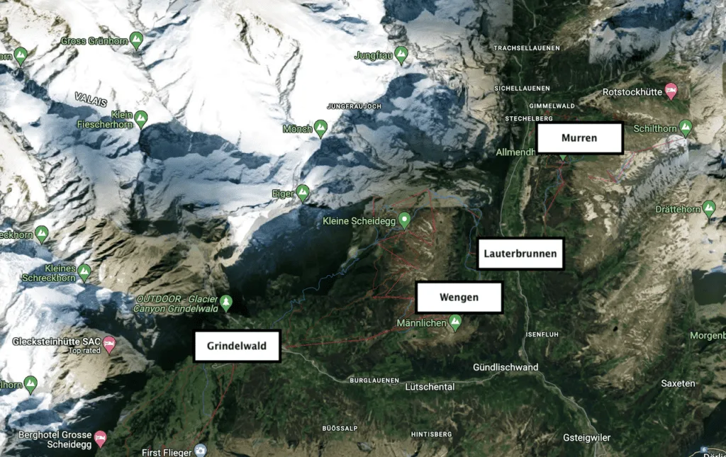 Jungfrau Region Map Layout