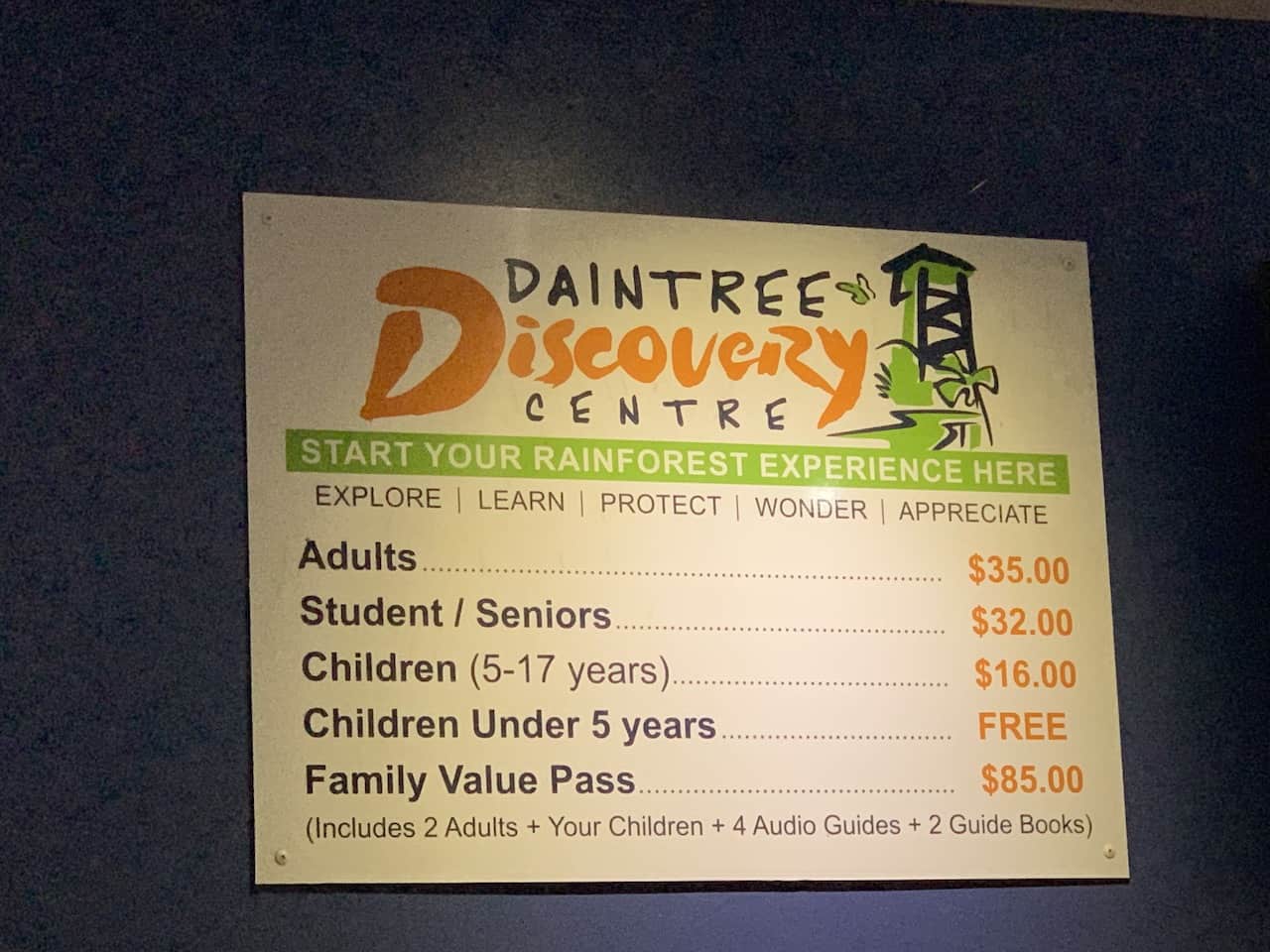 Daintree Discovery Centre Prices