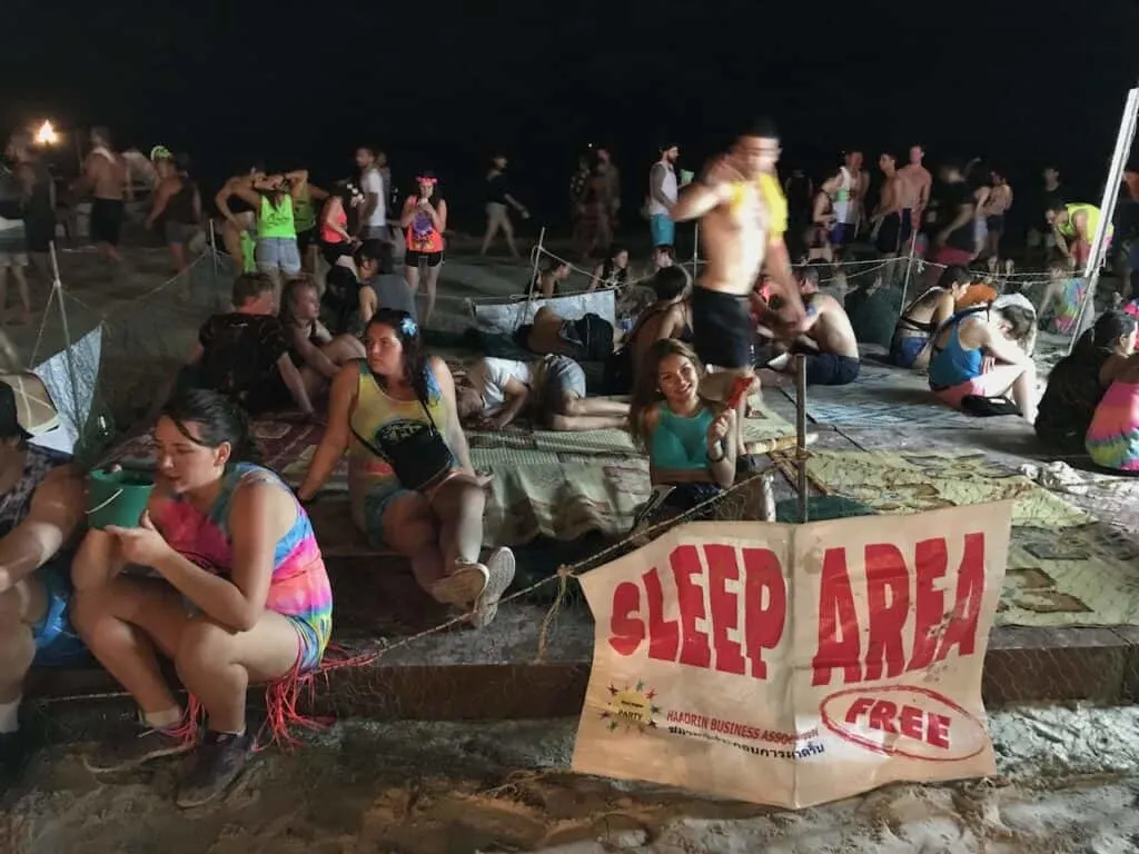 Full Moon Party Sleep Area