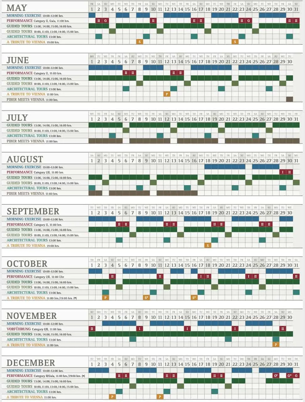 Spanish Riding School Schedule