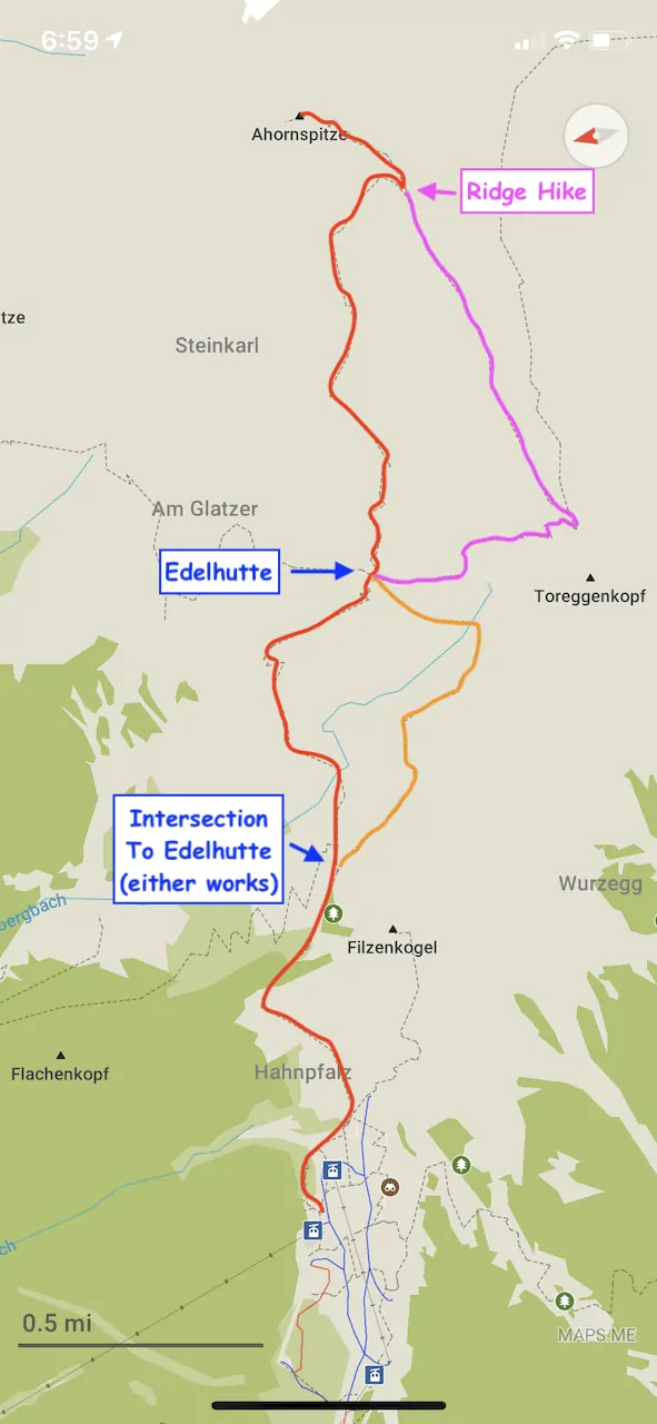 Ahornspitze Map