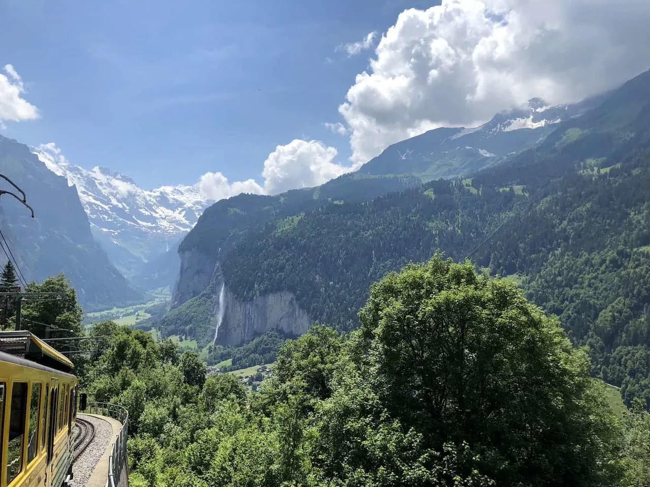 Wengen Train Lauterbrunnen Valley View