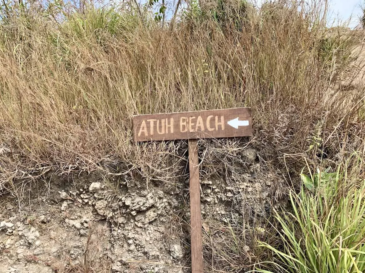 Atuh Beach Sign
