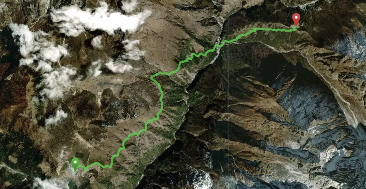 Namche Bazaar to Tengboche Map