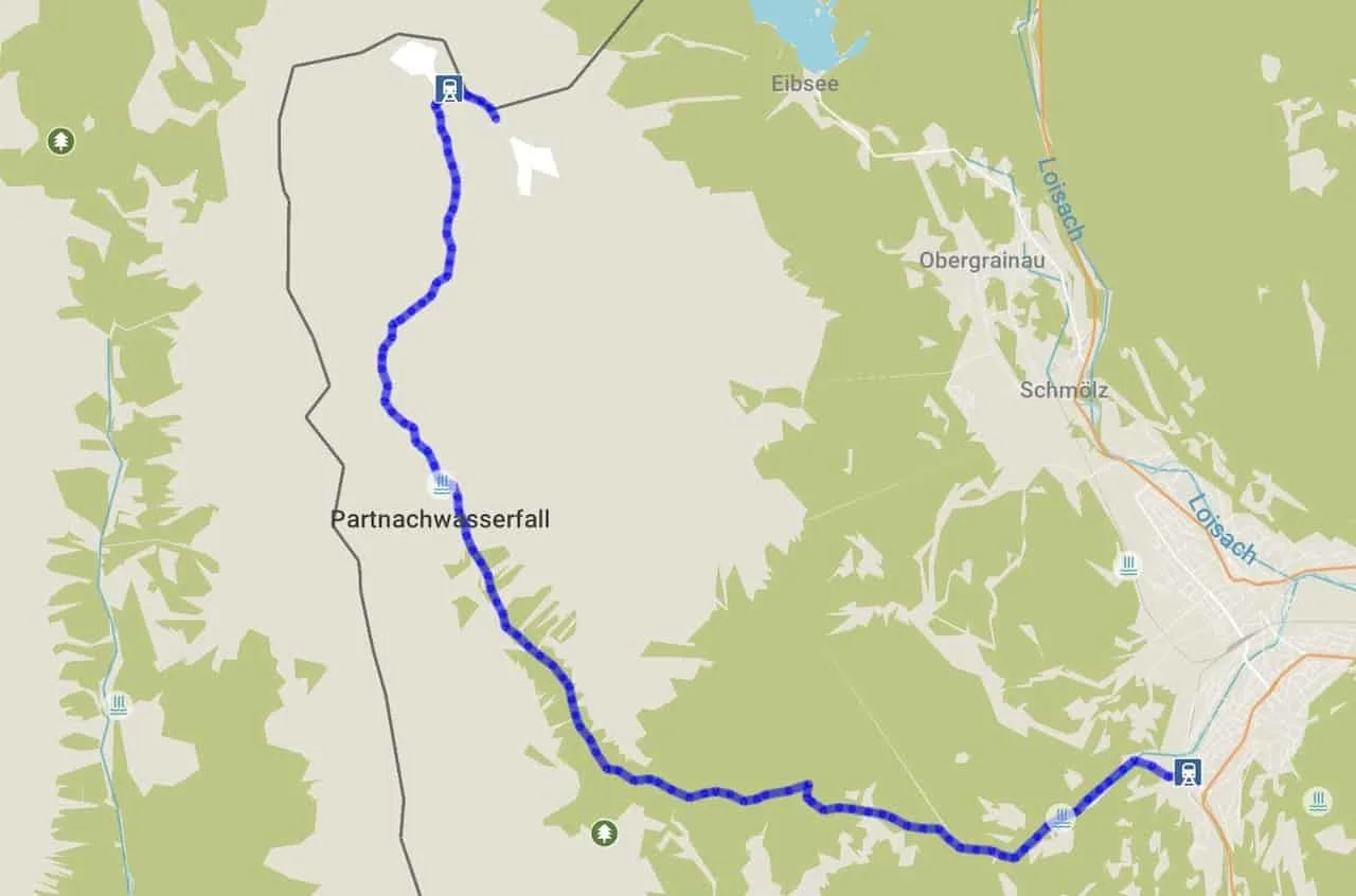 Zugspitze Hiking Map