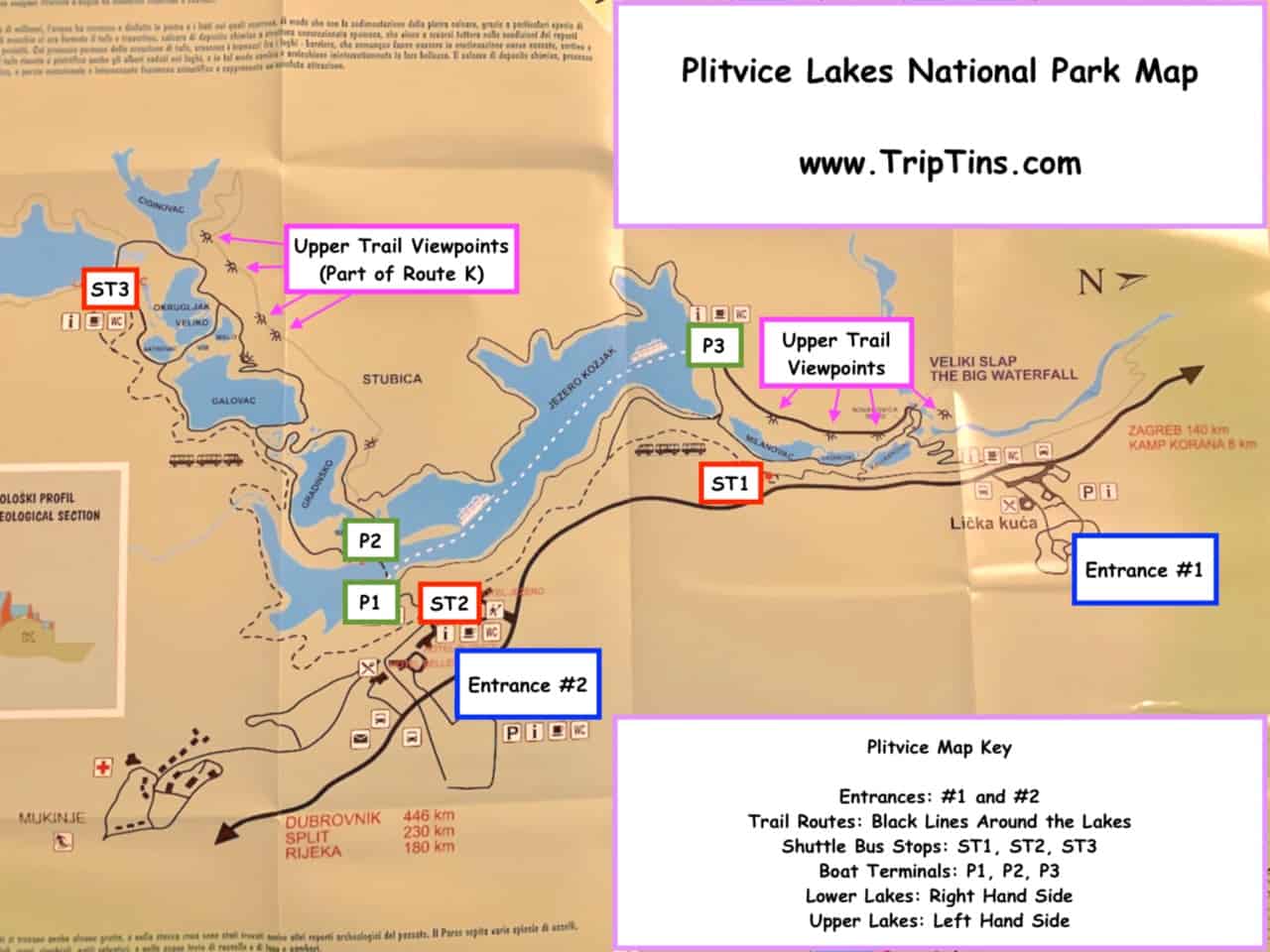 Plitvice Lakes National Park Map