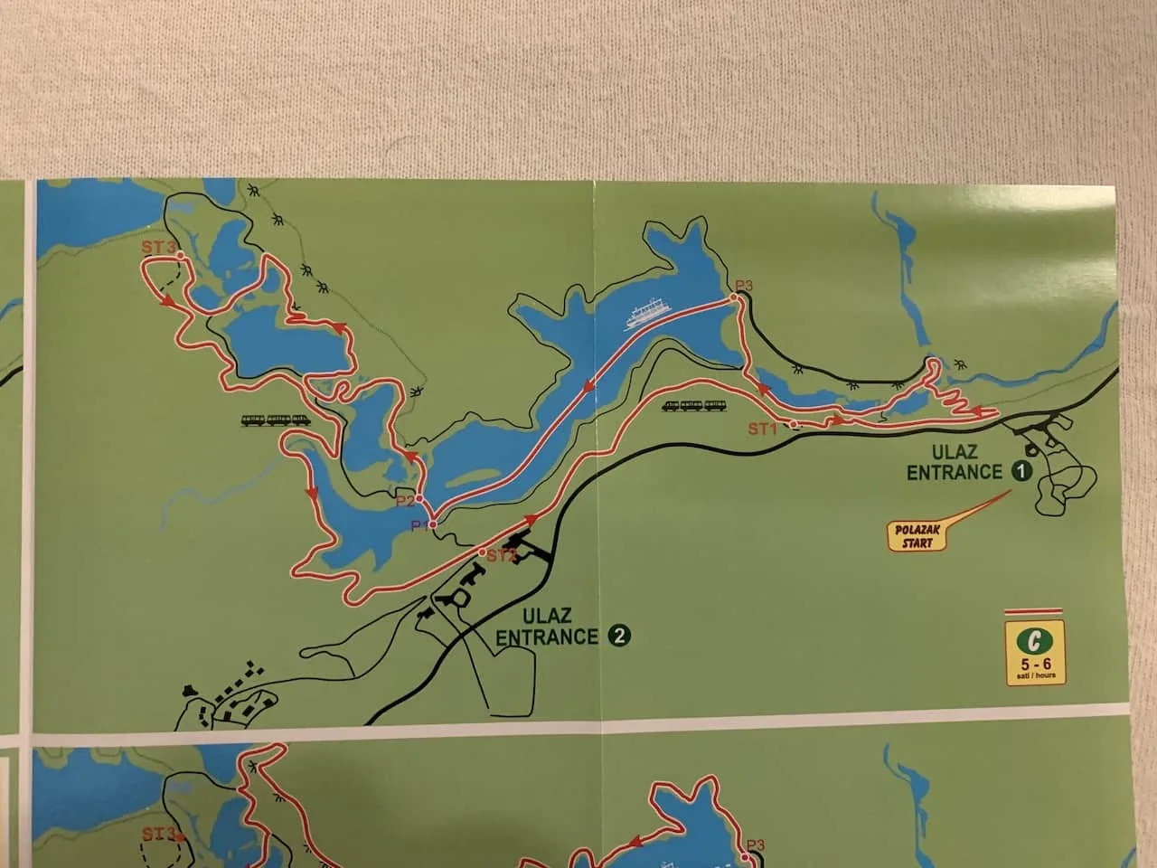 Plitvice Lakes Route C Map