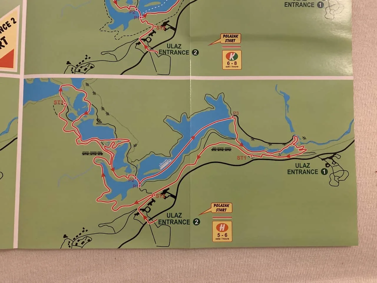 Plitvice Lakes Route H Map