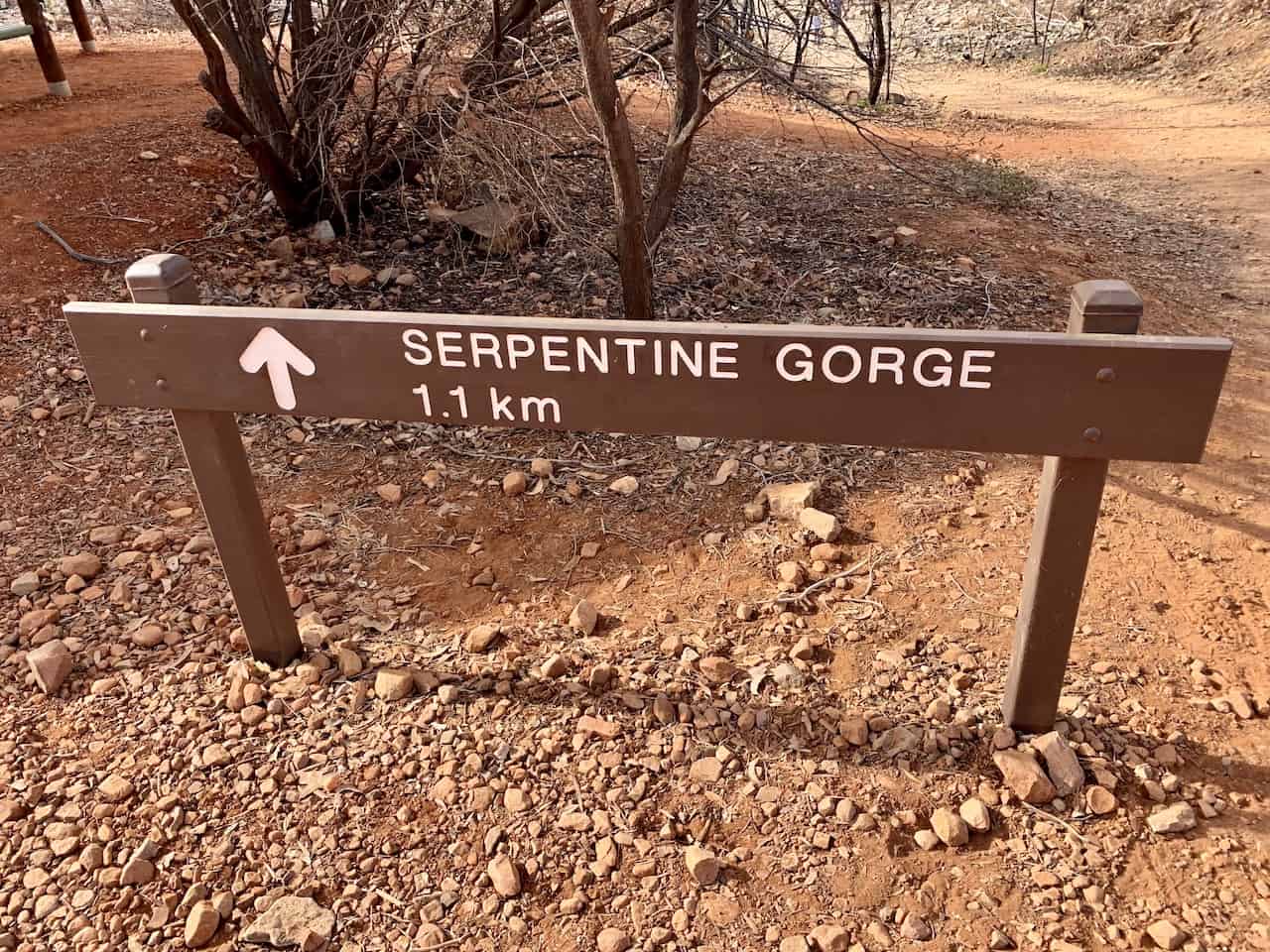 Serpentine Gorge Sign