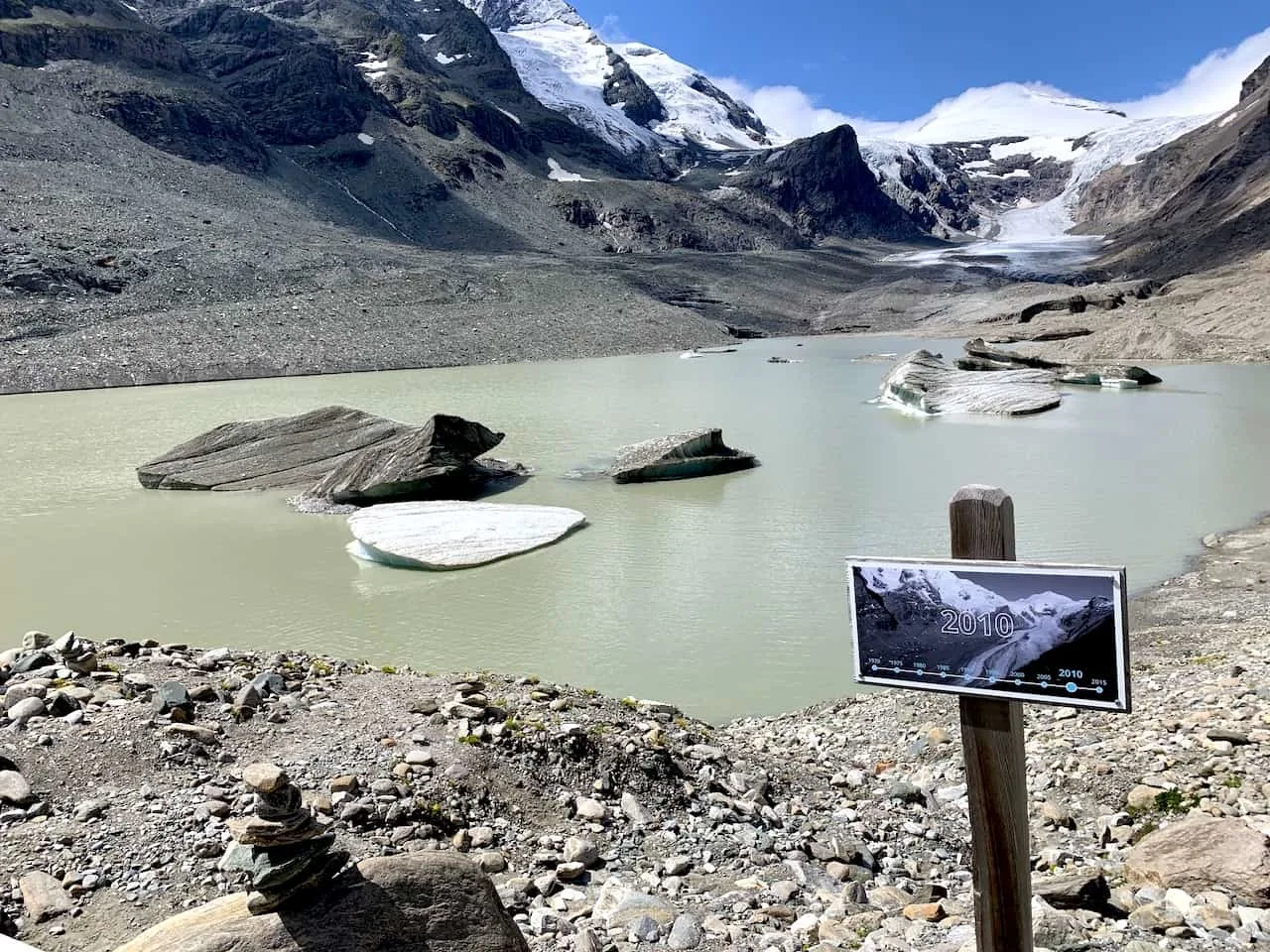 Pasterze Glacier Hiking Trail Sign