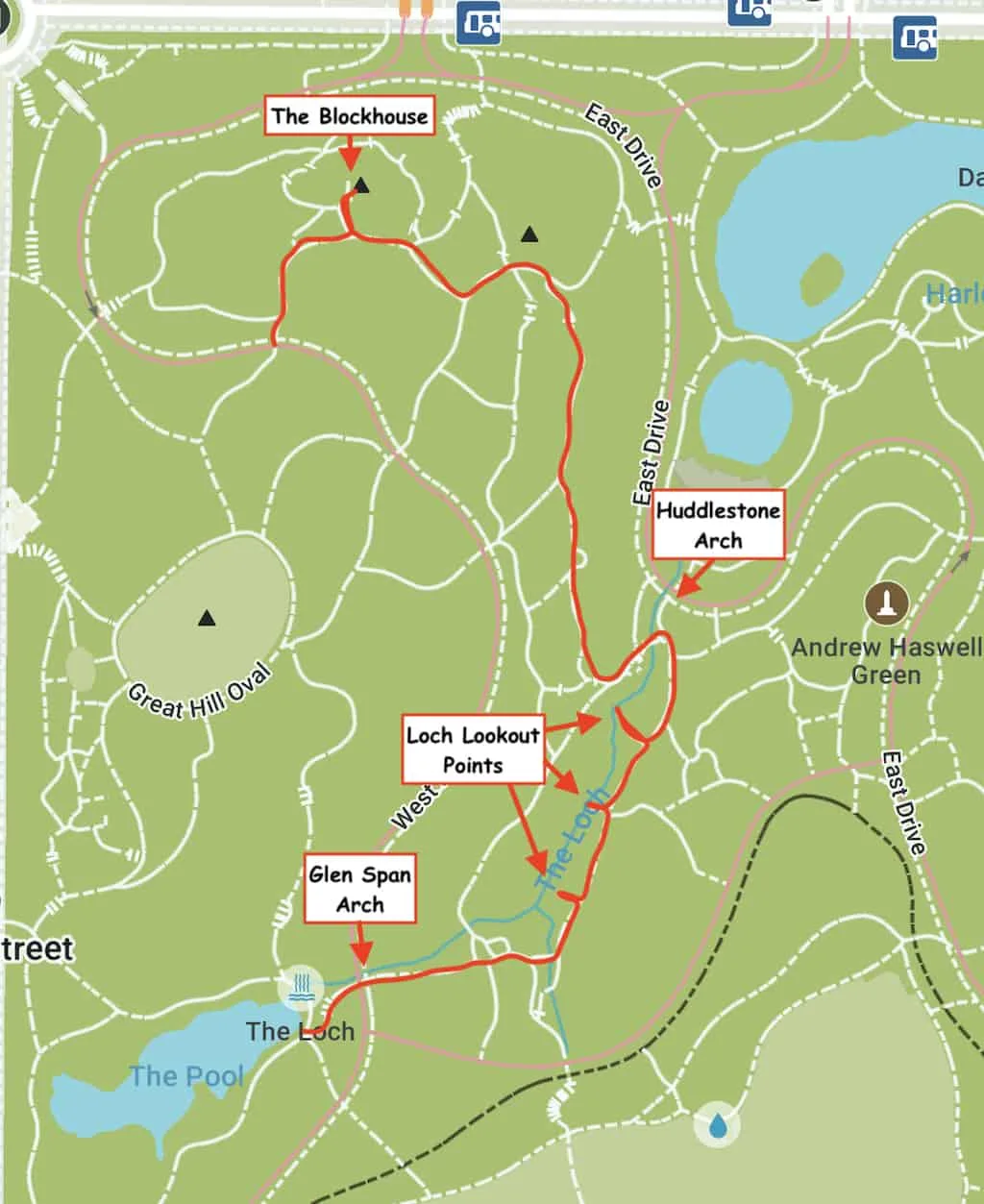 Central Park Trails Map