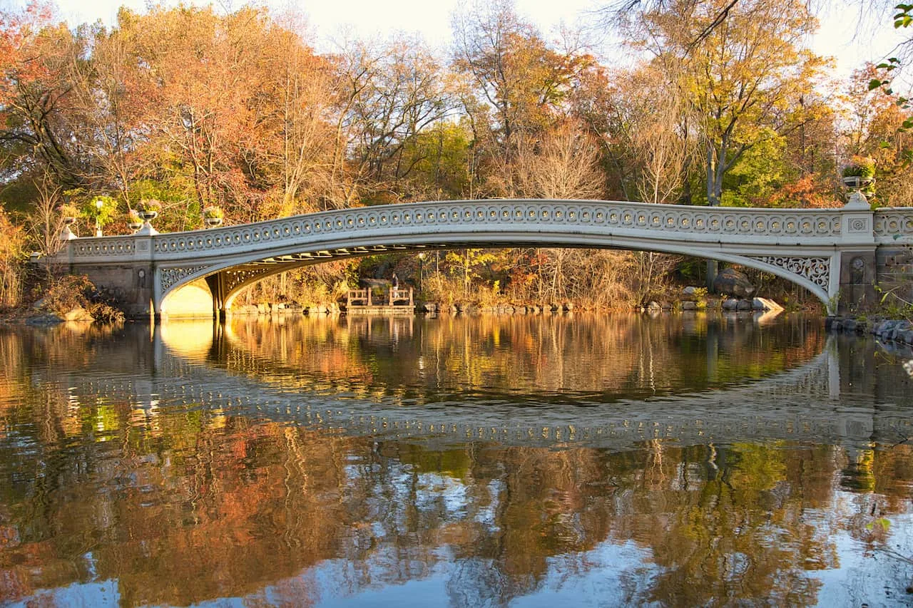 Bow Bridge Central Park Reflection