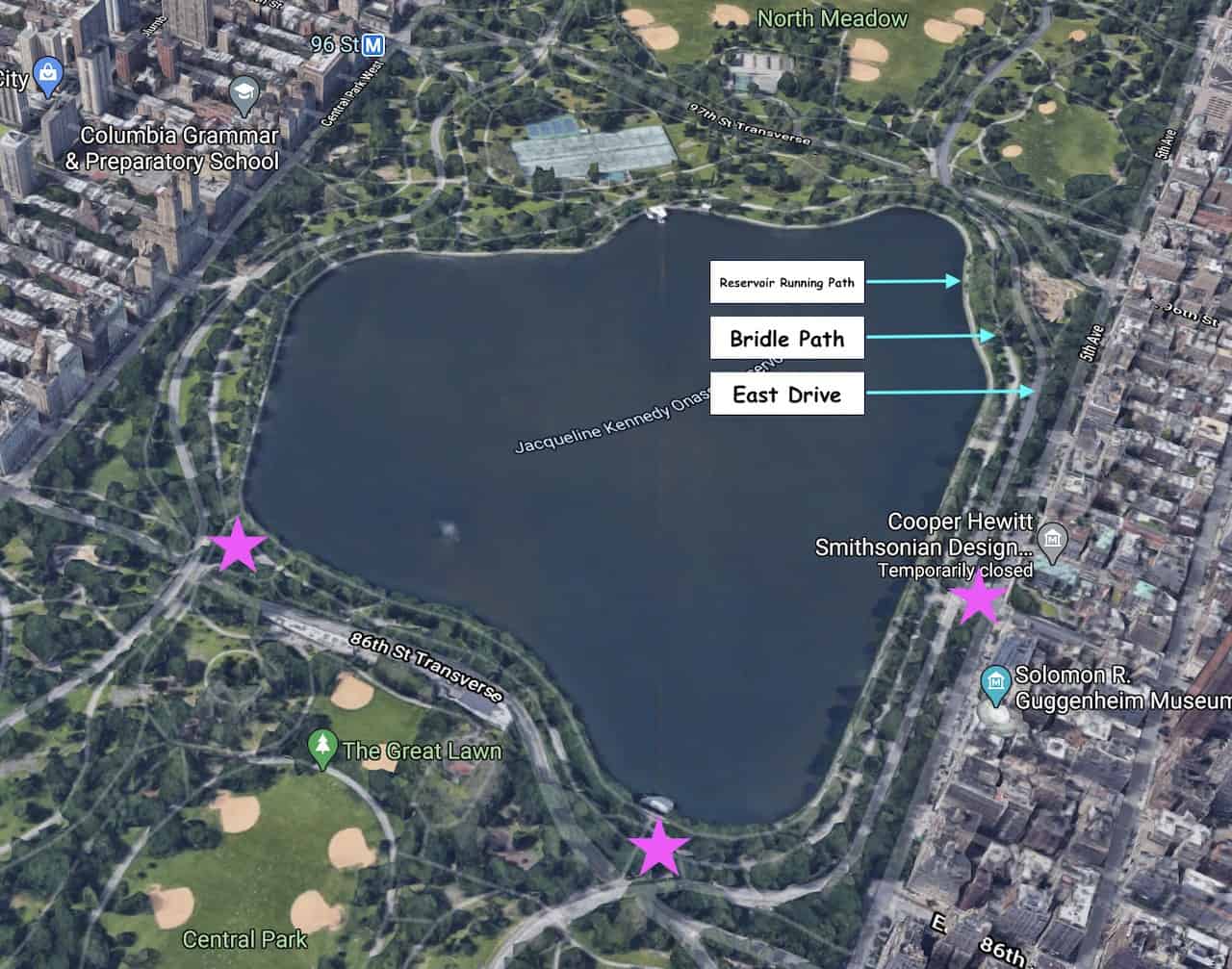 Central Park Reservoir Map