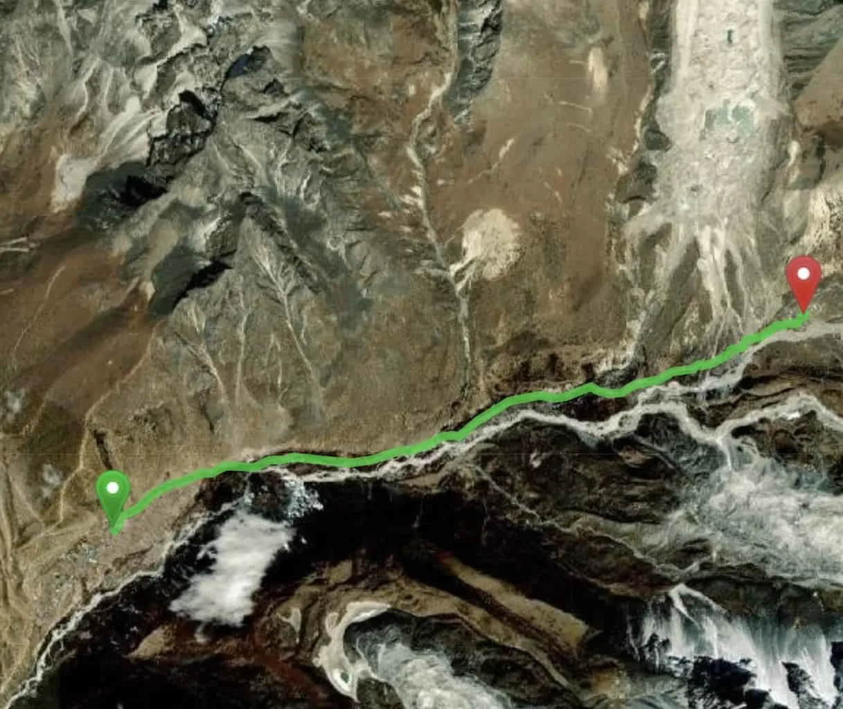 Dingboche to Chukhung Map