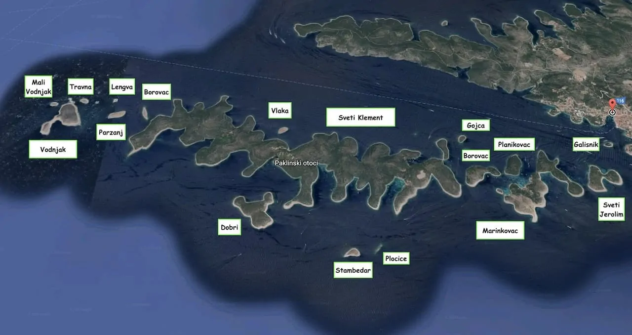 Paklinski Islands Map
