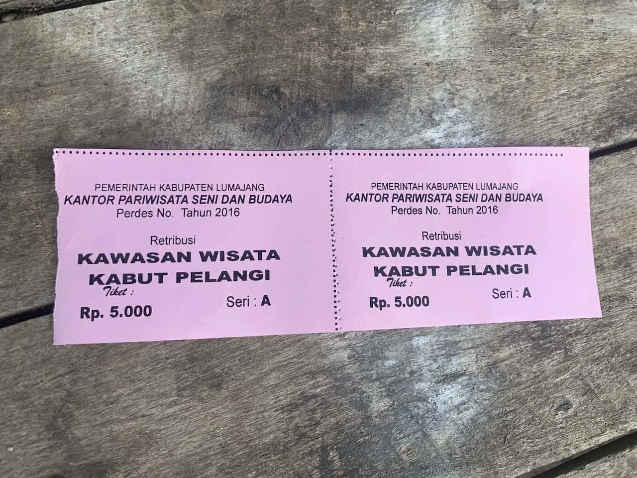 Kabut Pelangi Ticket