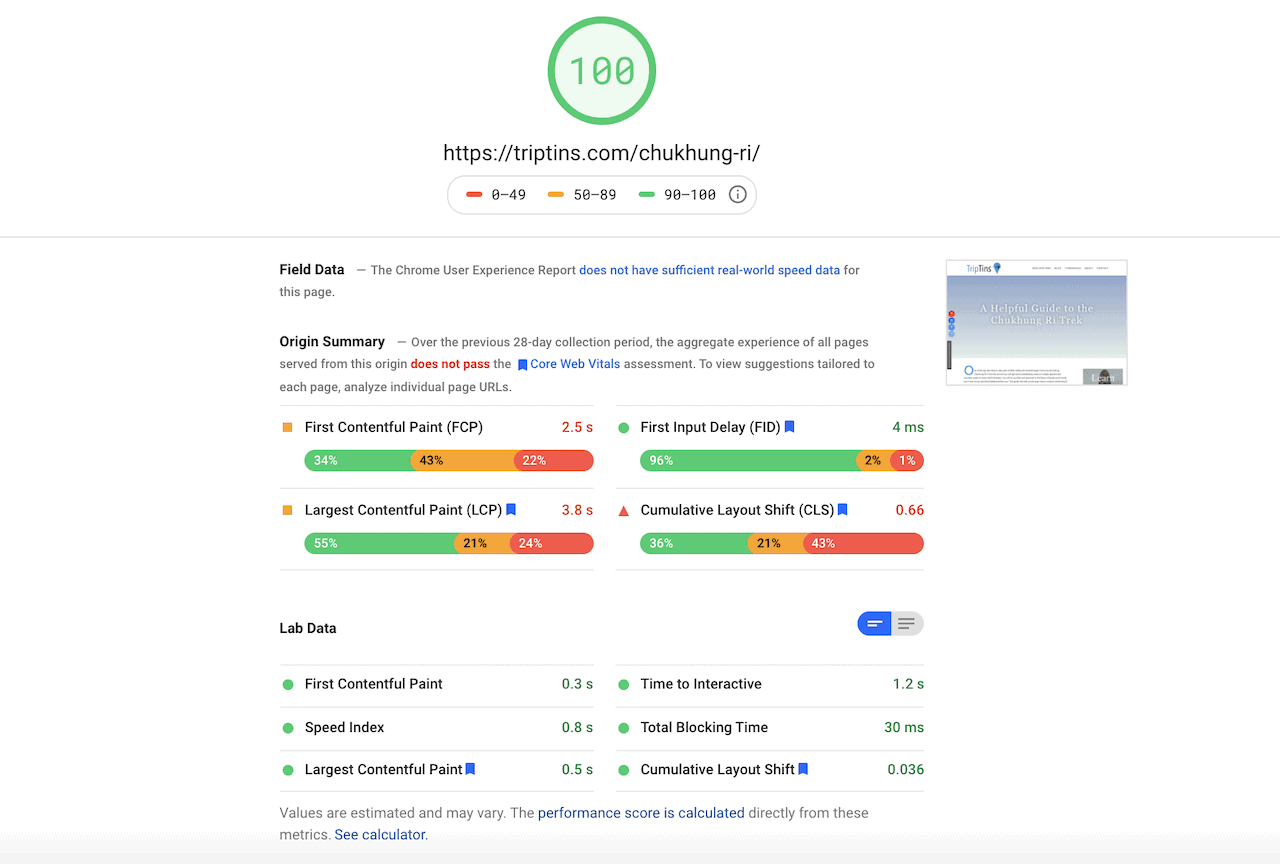 Google Web Core Vitals