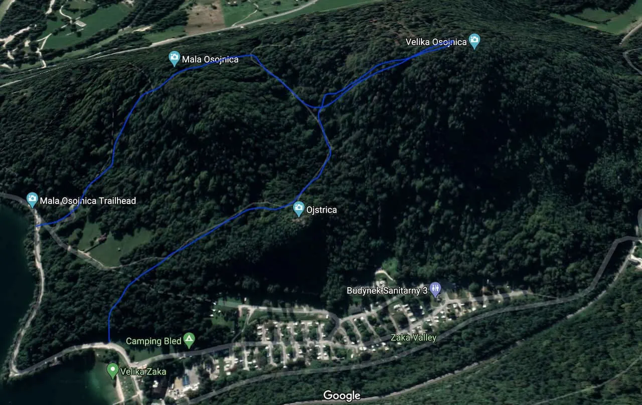 Ojstrica Hiking Map