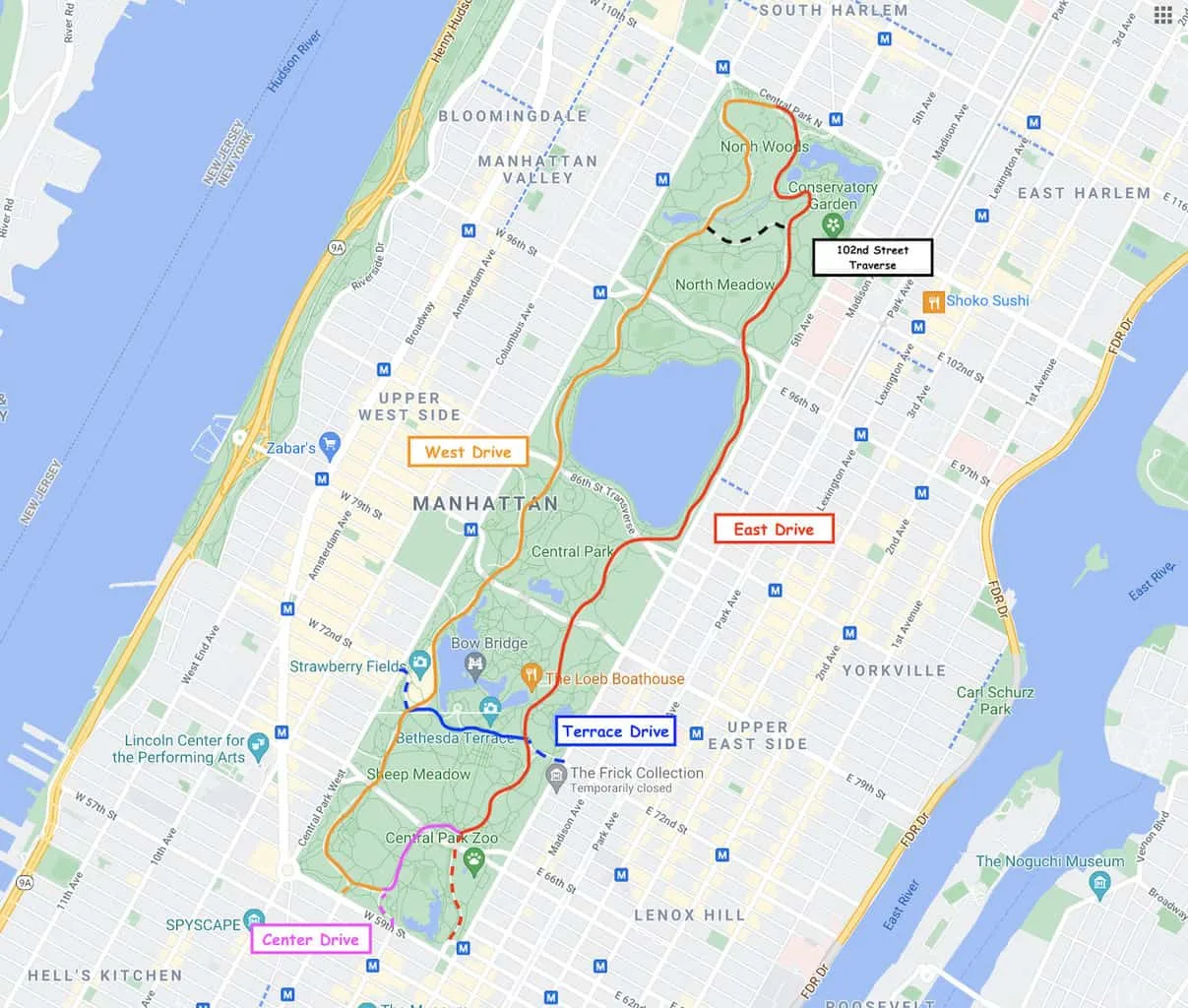 Central Park Running Routes
