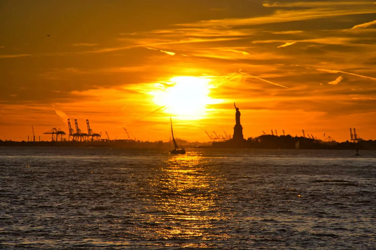 Brooklyn Bridge Park Statue of Liberty Sunset