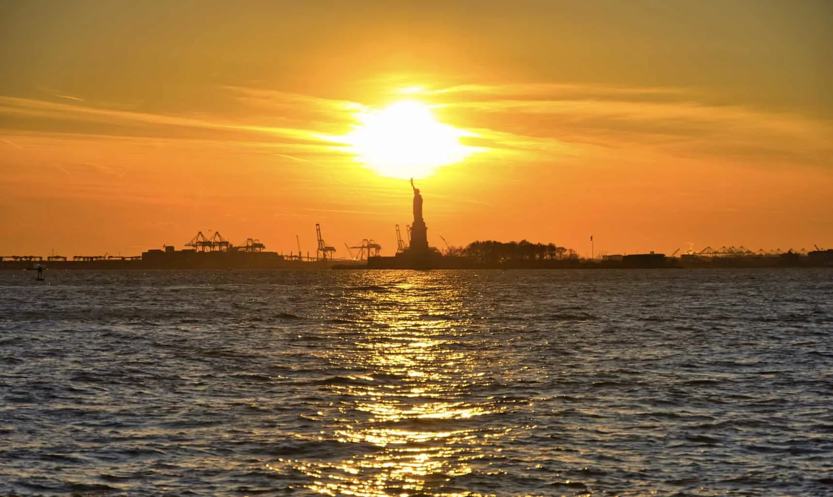 Statue of Liberty at Sunset