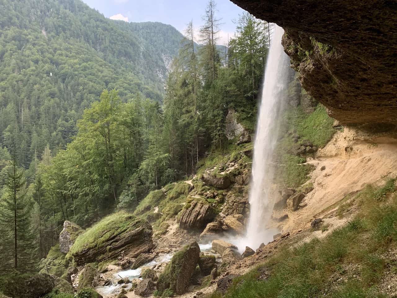 Slap Pericnik Behind Waterfall