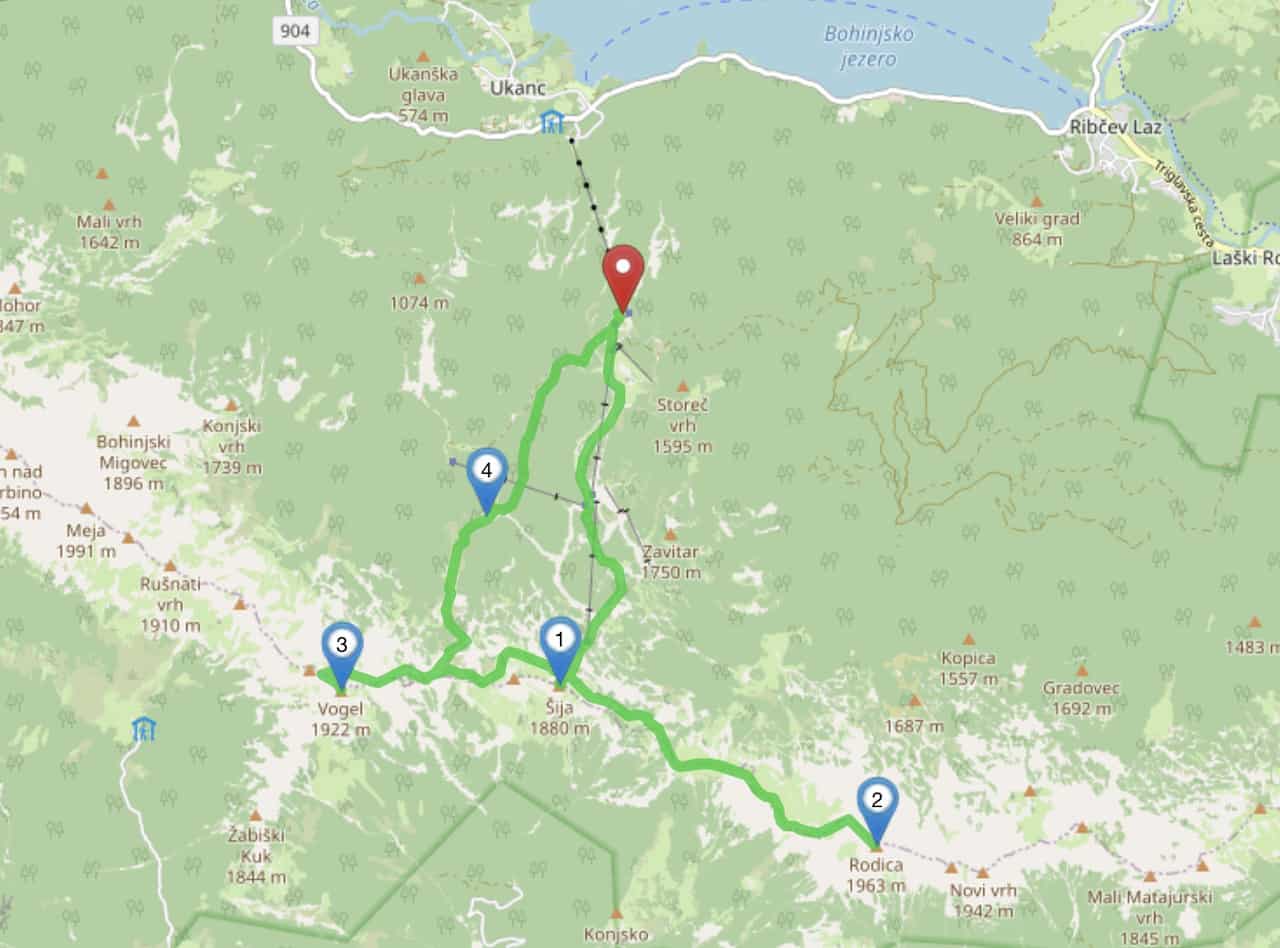 Bohinj Hiking Map - Vogel Sija Rodica