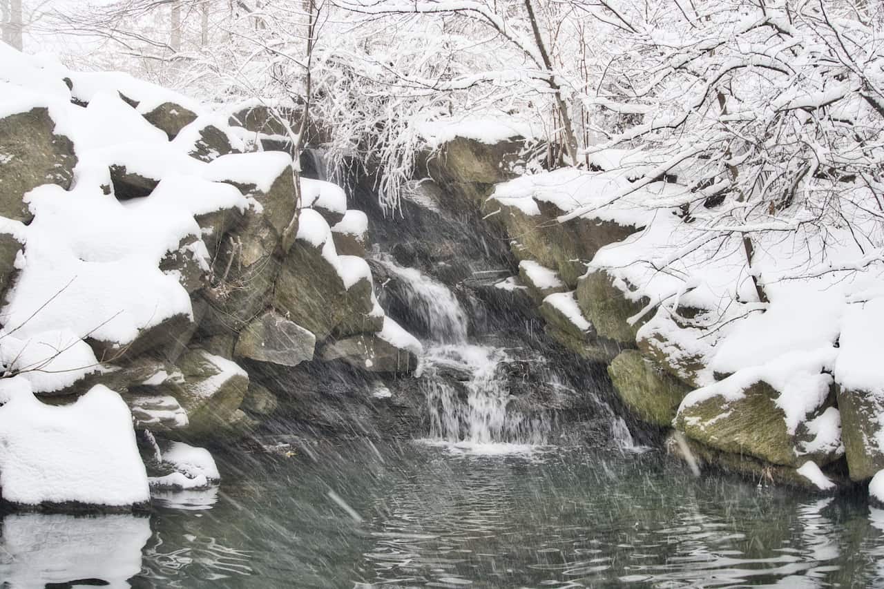 Central Park Waterfalls Winter
