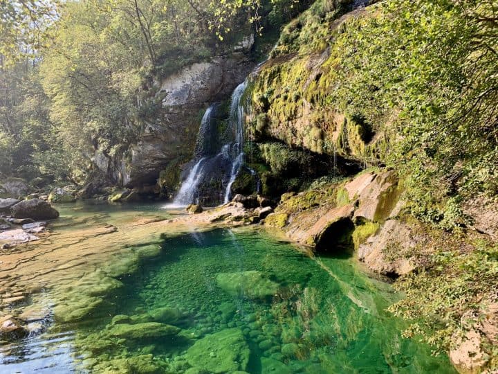 The Picturesque Slap Virje Waterfall of Bovec, Slovenia