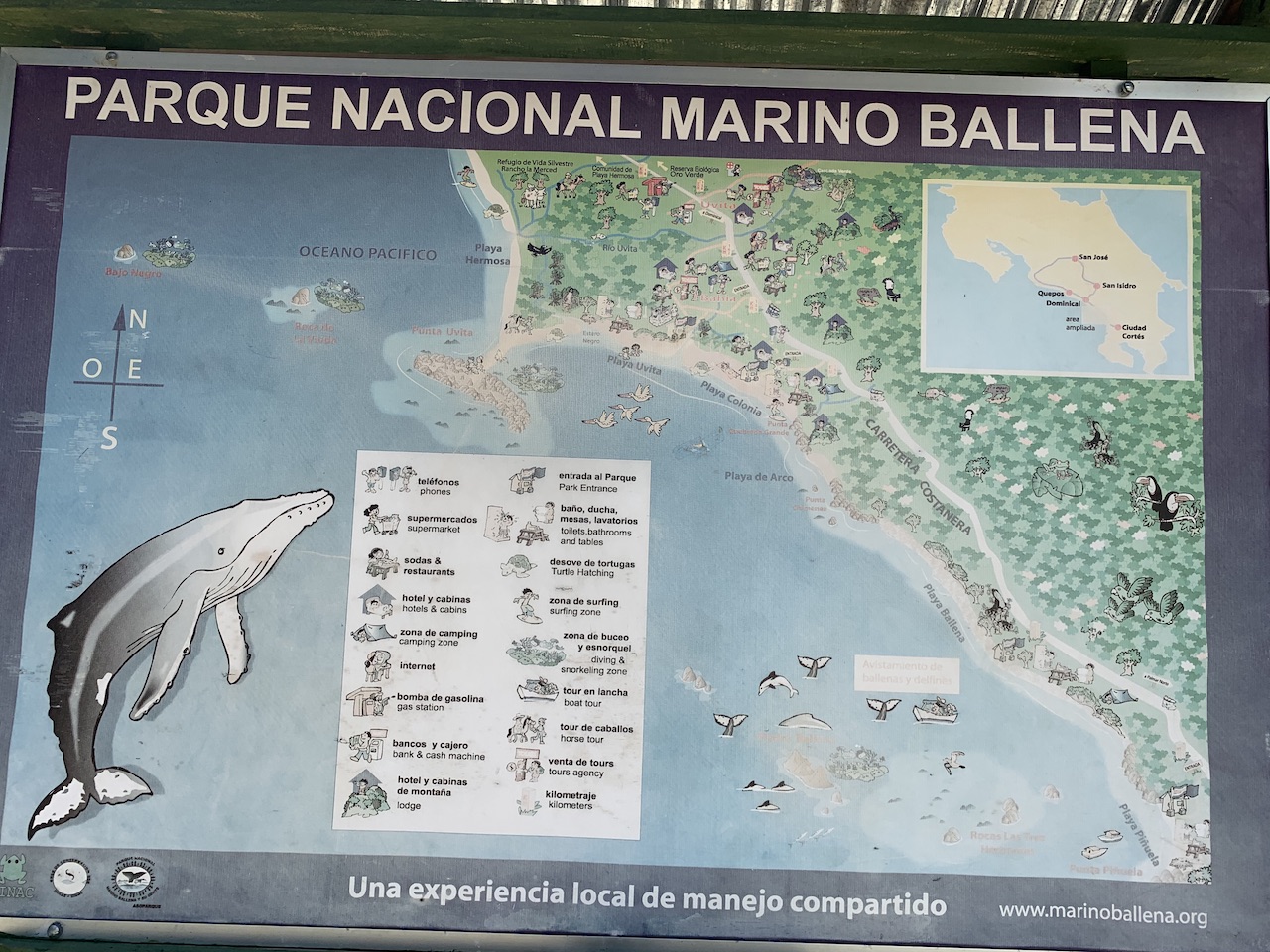 Marino Ballena National Park Map