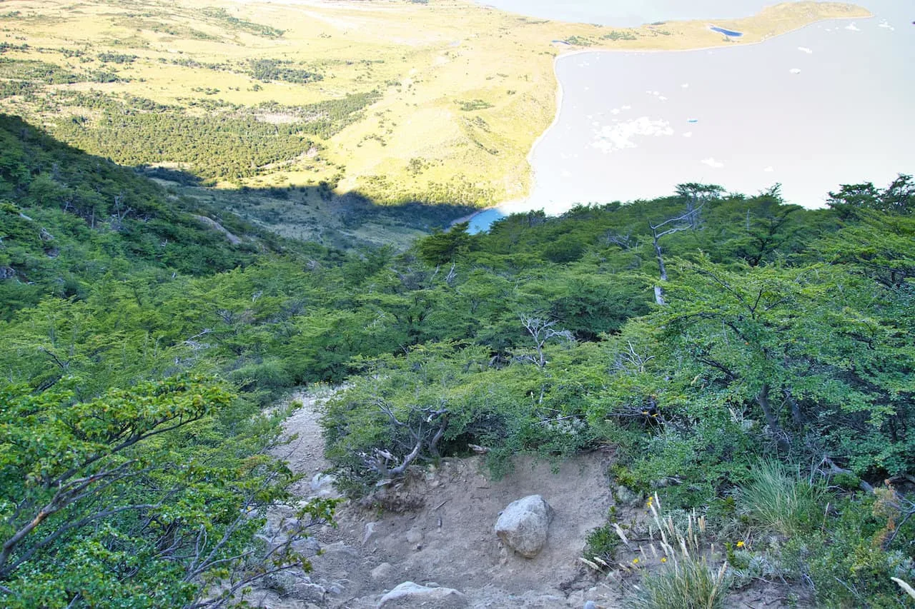 Descent from Paso Huemul