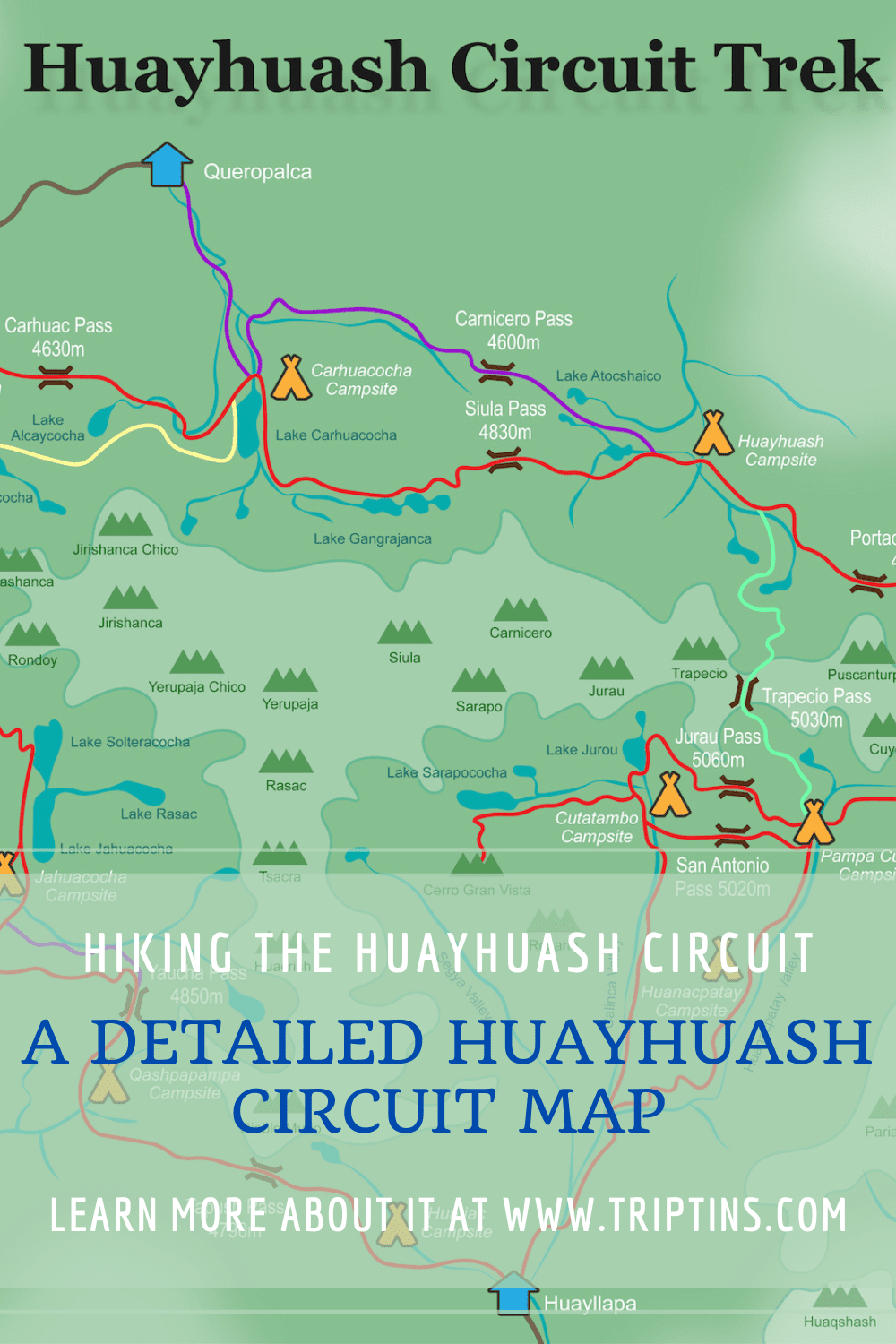 Huayhuash Hiking Map