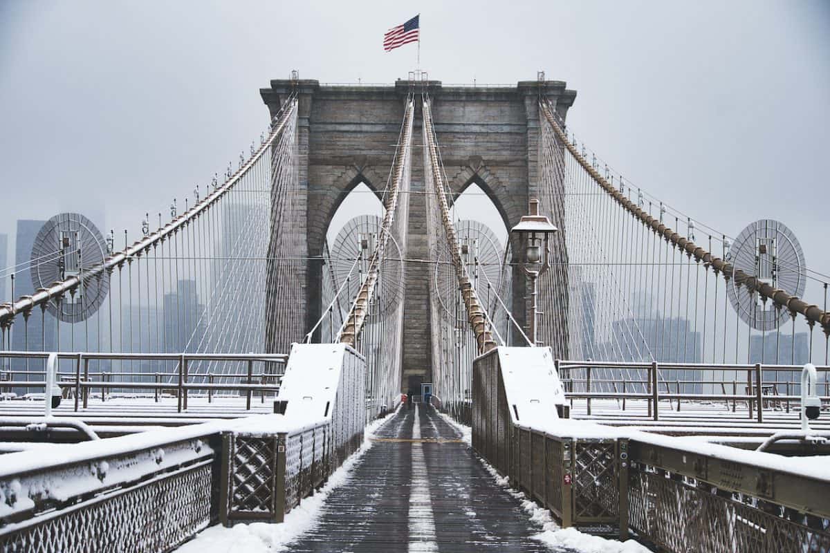 The Brooklyn Bridge in Winter Brooklyn Bridge Snow Photos