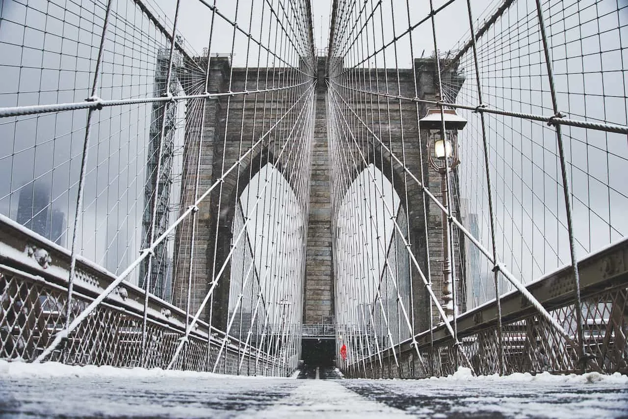 Brooklyn Bridge Winter Snow