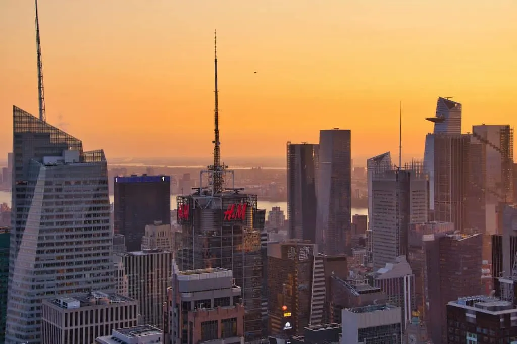 Times Square and Hudson Yards