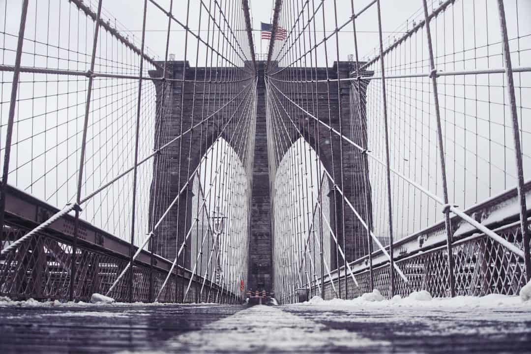 The Brooklyn Bridge in Winter Brooklyn Bridge Snow Photos