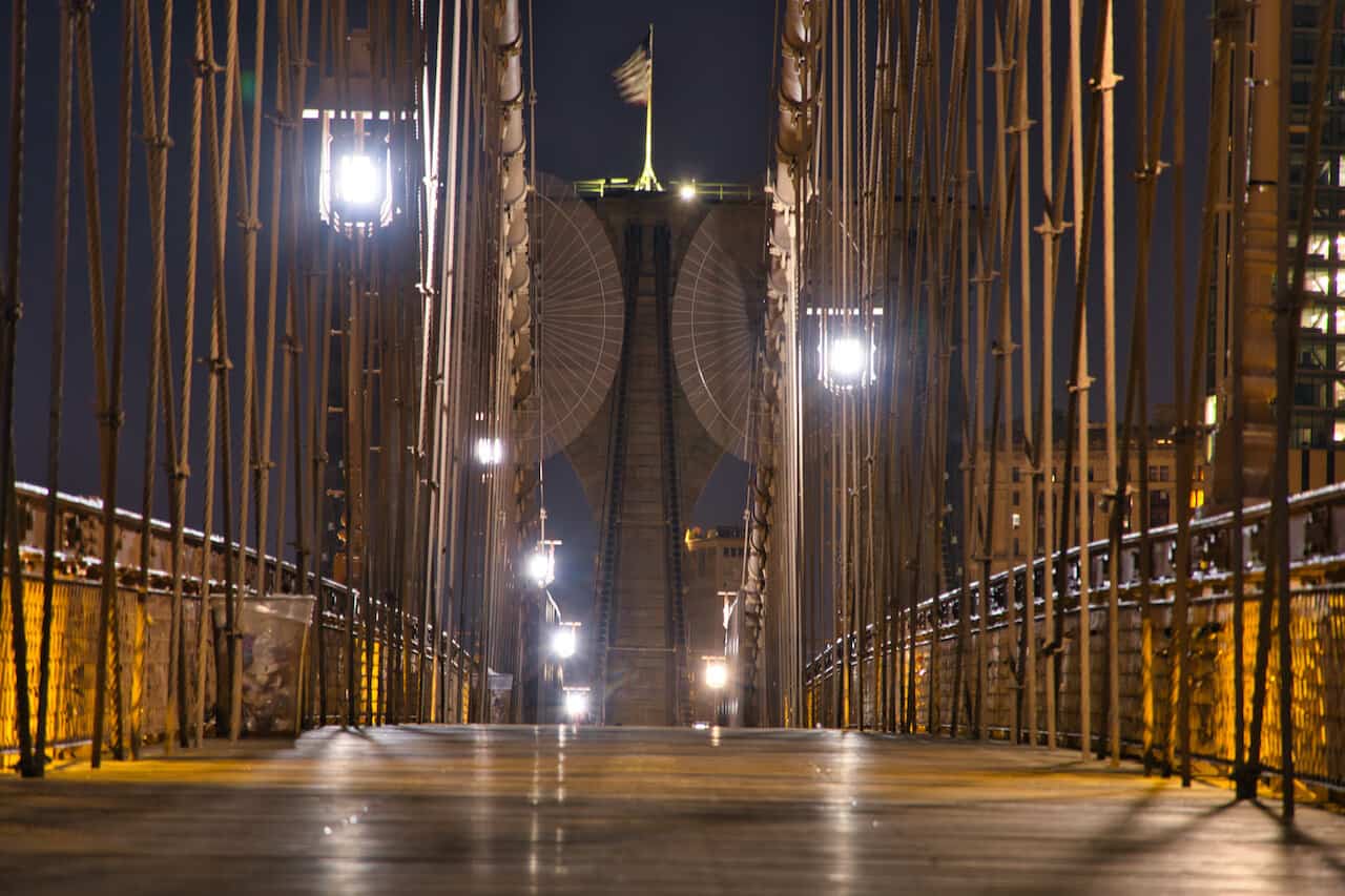 Brooklyn Bridge Walking at Night